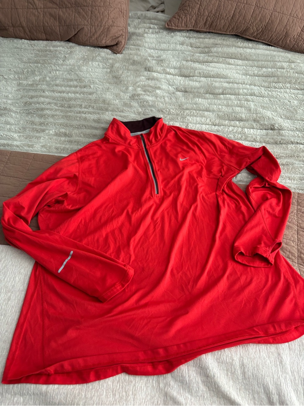 Nike Red Long-Sleeve Half-Zip Athletic Top
